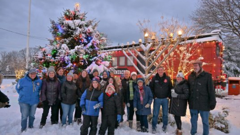 Annual menorah lighting held at Train Car in Port Jefferson Station